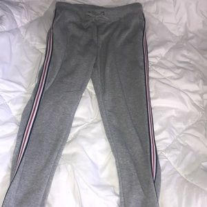 Gray/Grey Sweatpants Joggers Stripe on Side
